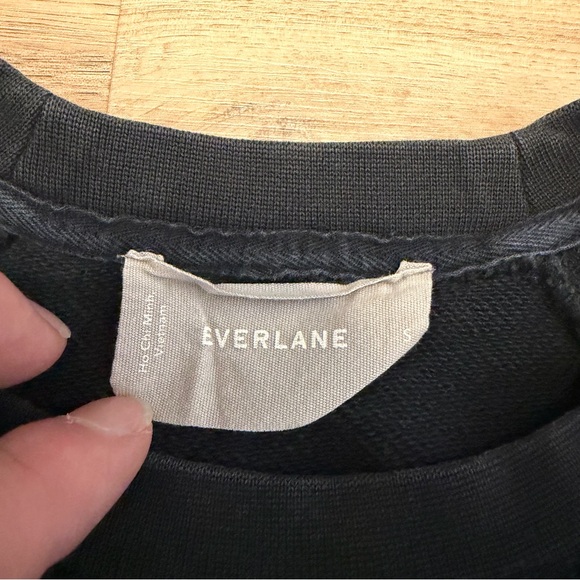 Everlane Women’s Small 100% Cotton Sweatshirt Sweatpants Set Cornflower Black - Picture 5 of 10